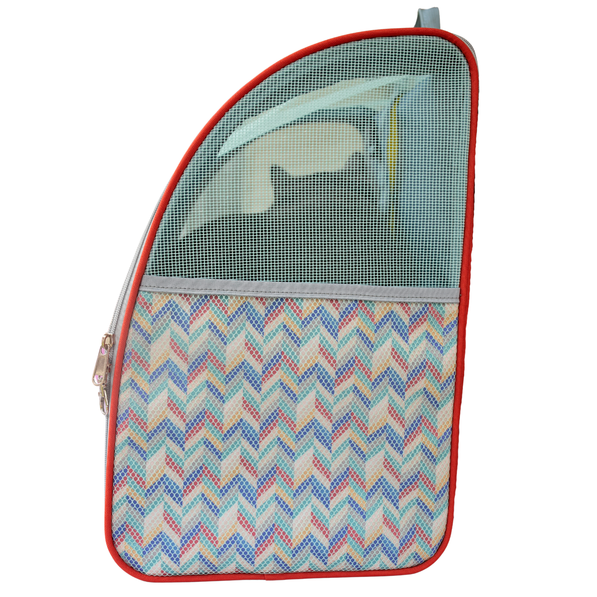 “The Roam With Me” Cat Backpack - Chevron Terracotta Sky