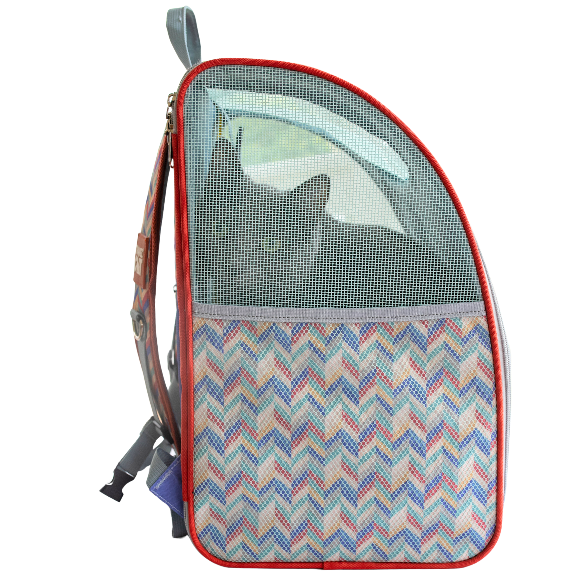 “The Roam With Me” Cat Backpack - Chevron Terracotta Sky