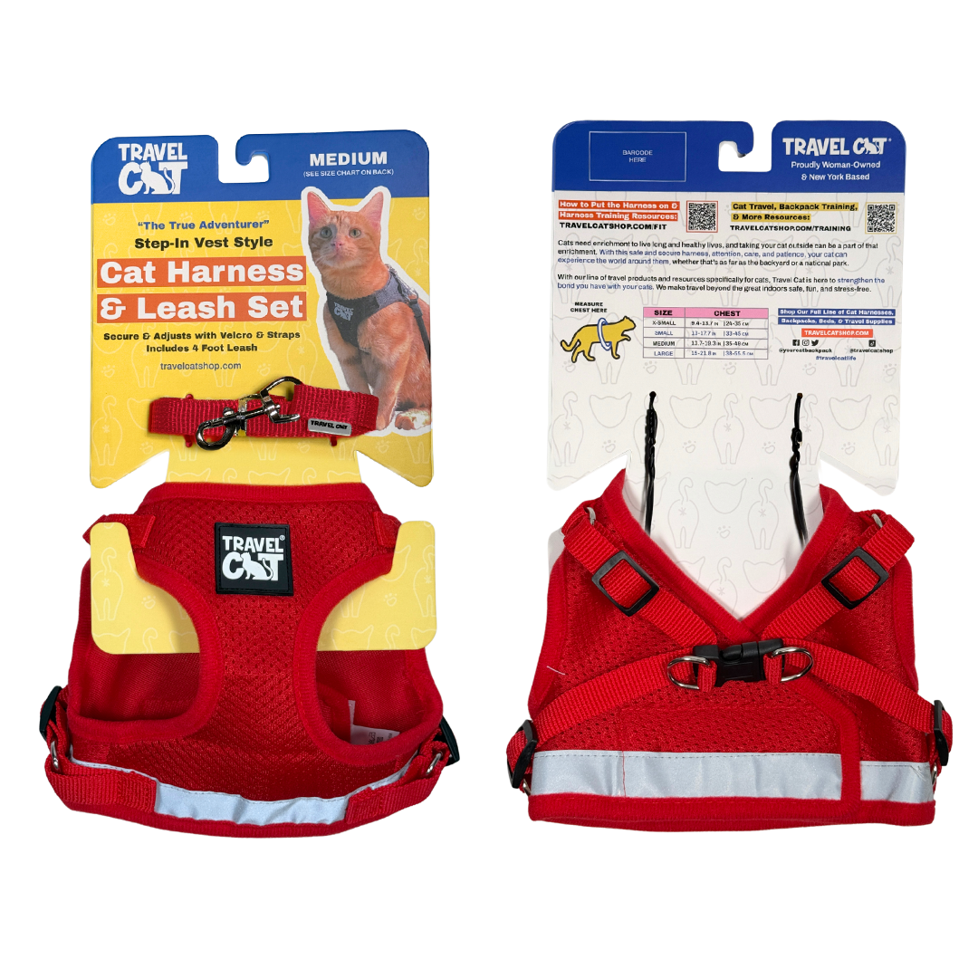 The Red True Adventurer" Reflective Cat & Kitten Harness and Leash