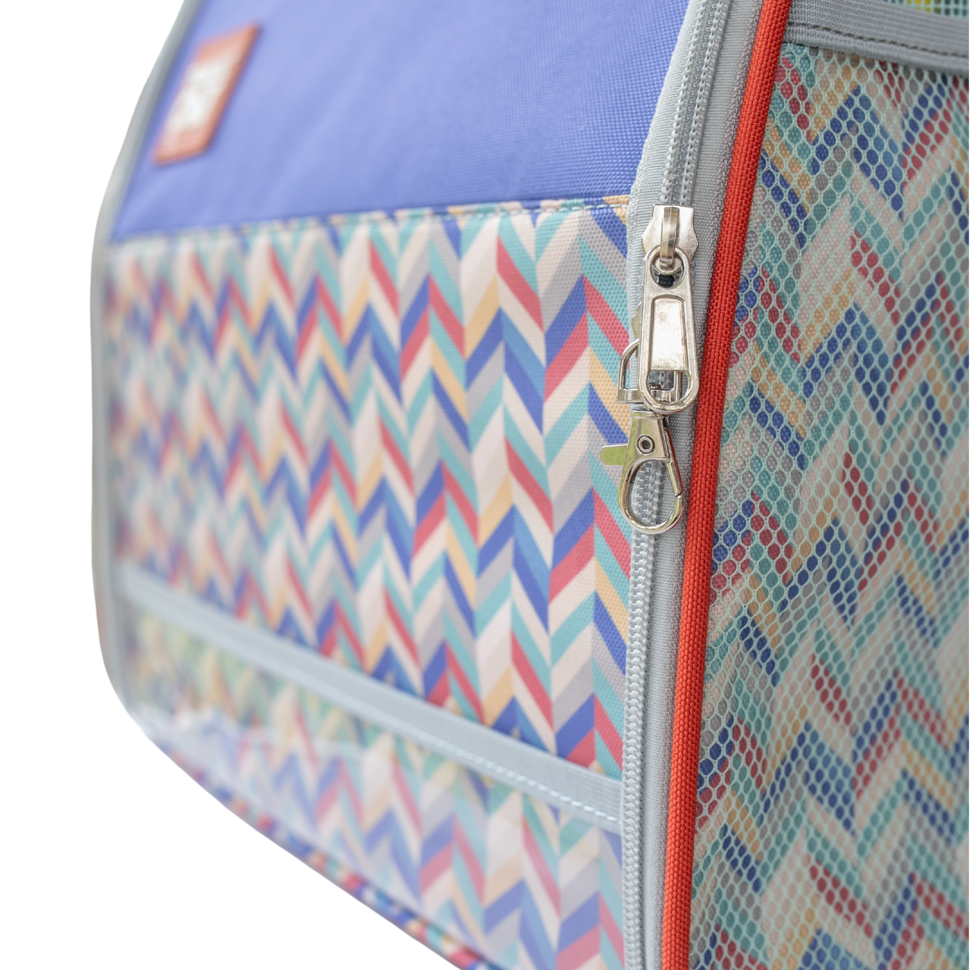 “The Roam With Me” Cat Backpack - Chevron Terracotta Sky