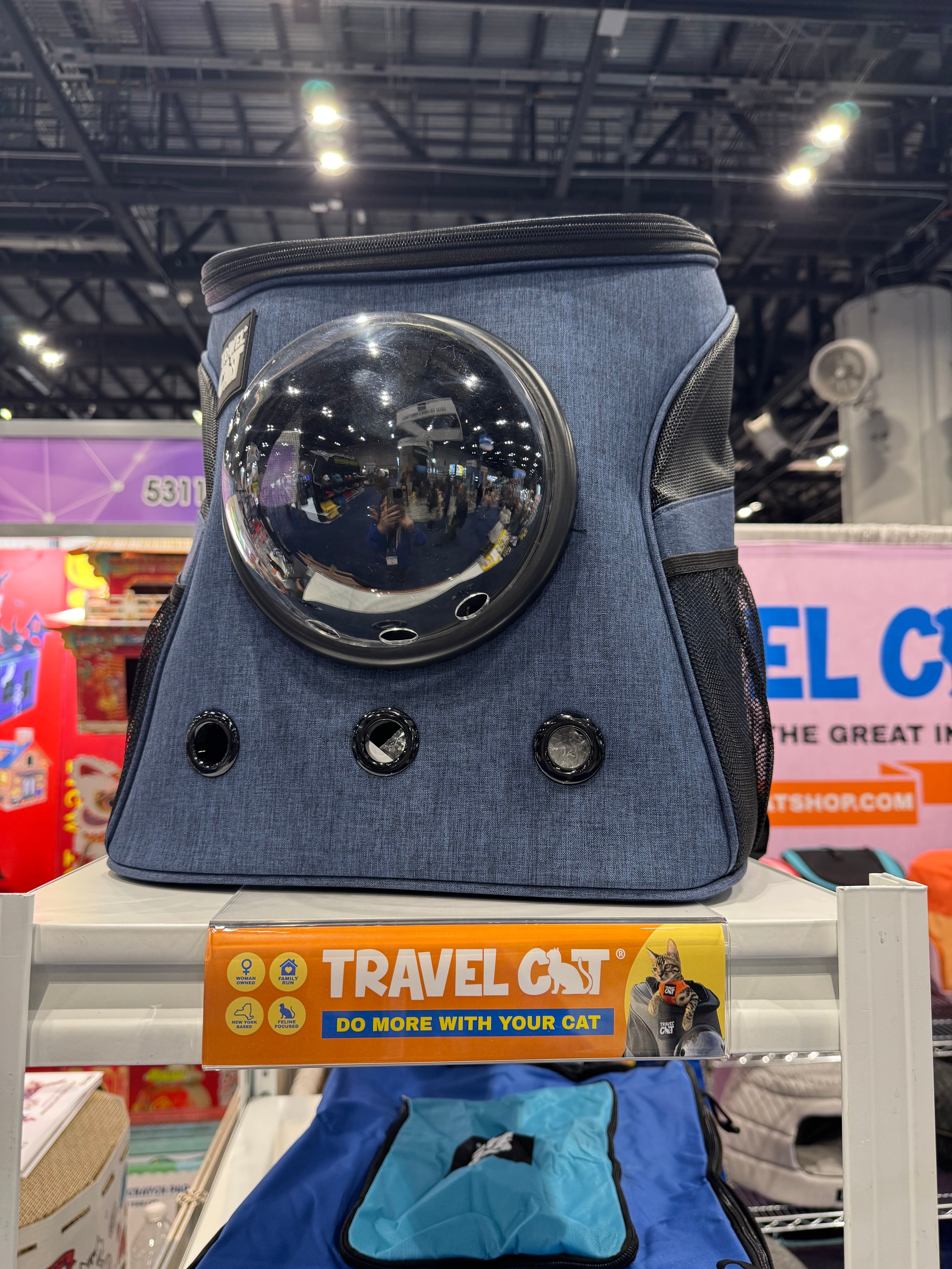 Travel Cat Brand Shelf Talker and Acrylic Holder