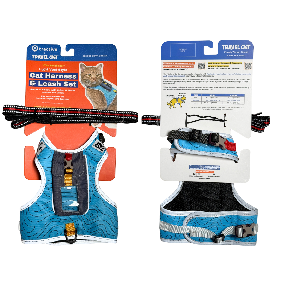 "The Pathfinder" Cat Harness with GPS Tracker Pocket - Powered by Tractive