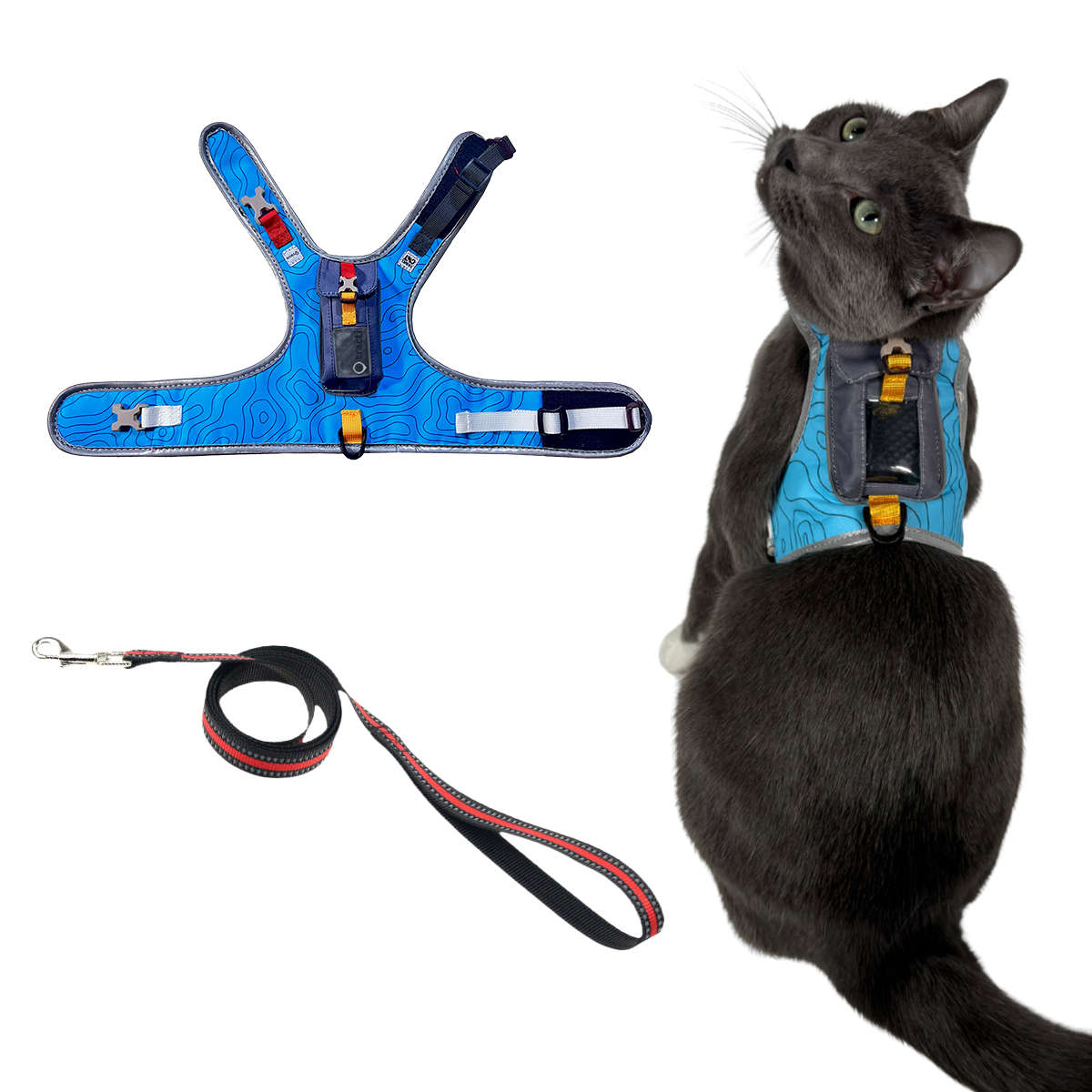 "The Pathfinder" Cat Harness with GPS Tracker Pocket - Powered by Tractive