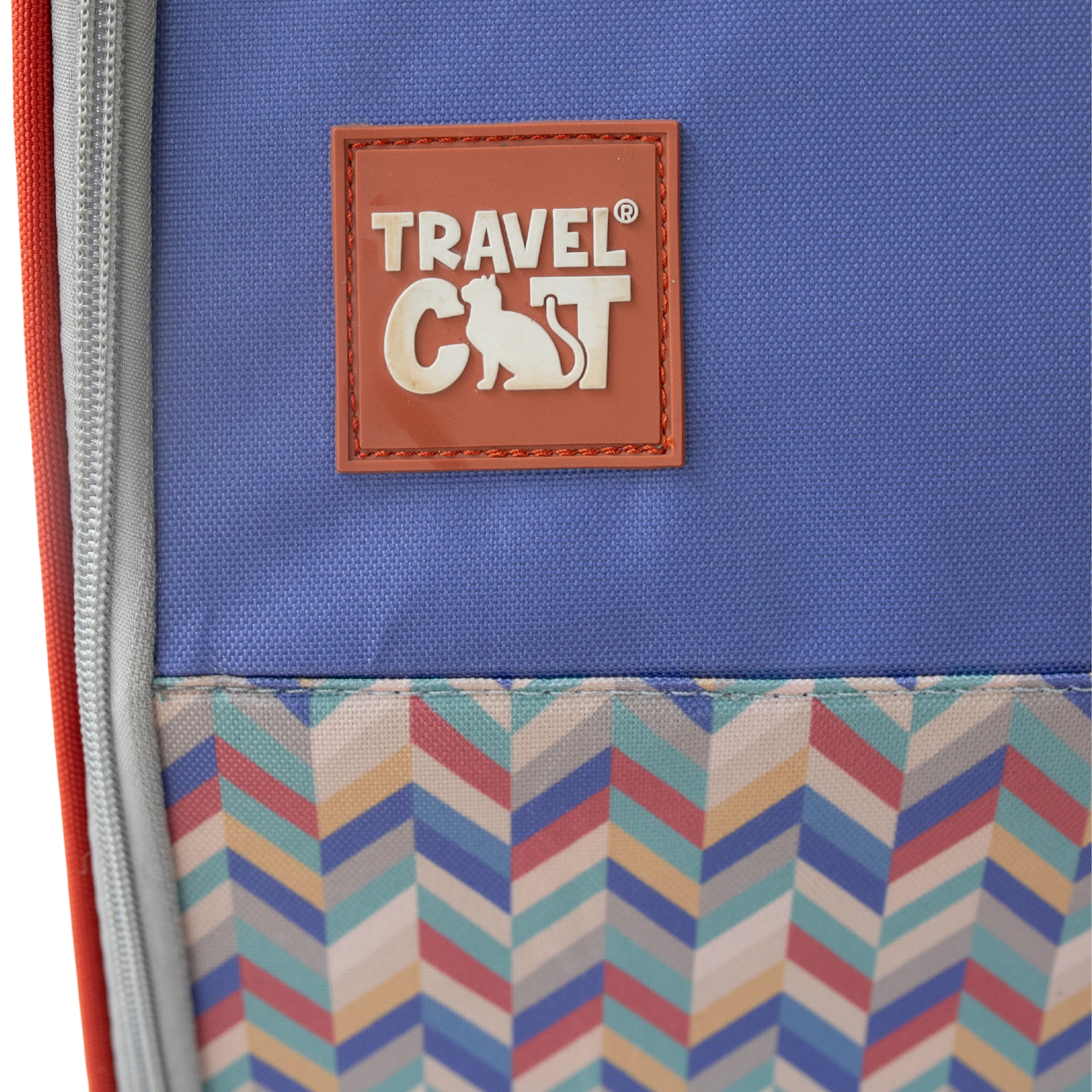 “The Roam With Me” Cat Backpack - Chevron Terracotta Sky
