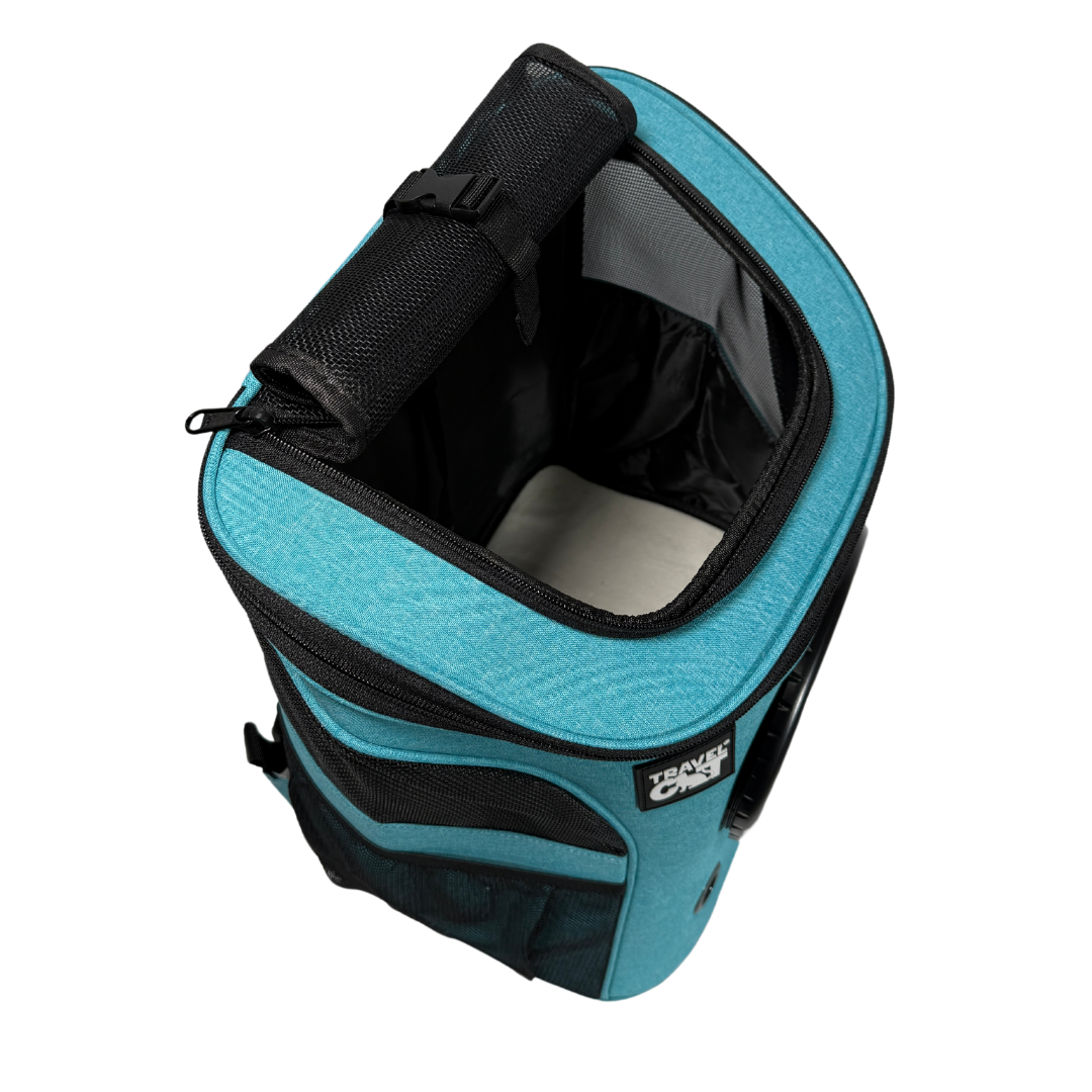 "The Fat Cat" Cat Backpack in Aqua - For Larger Cats