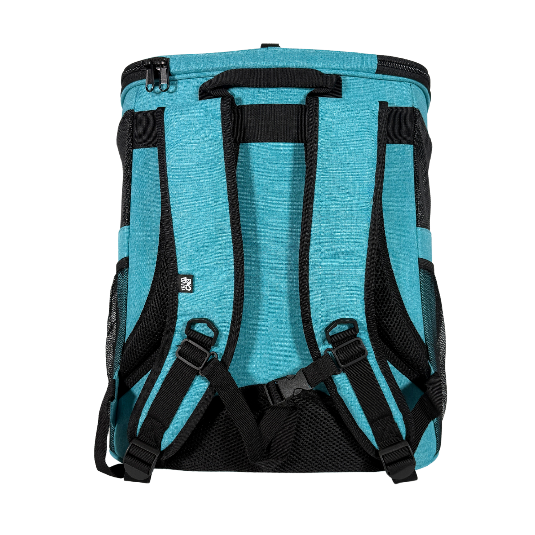 "The Fat Cat" Cat Backpack in Aqua - For Larger Cats