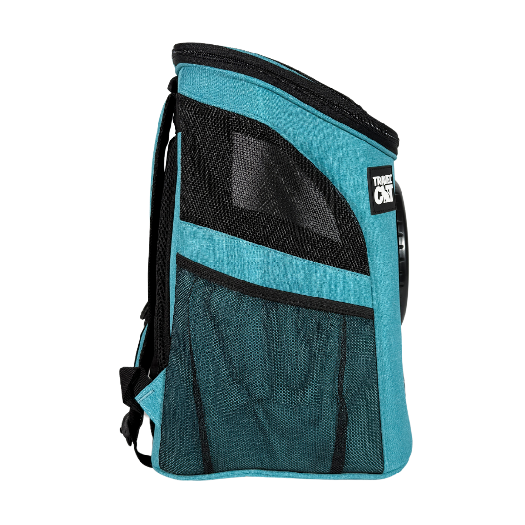 "The Fat Cat" Cat Backpack in Aqua - For Larger Cats