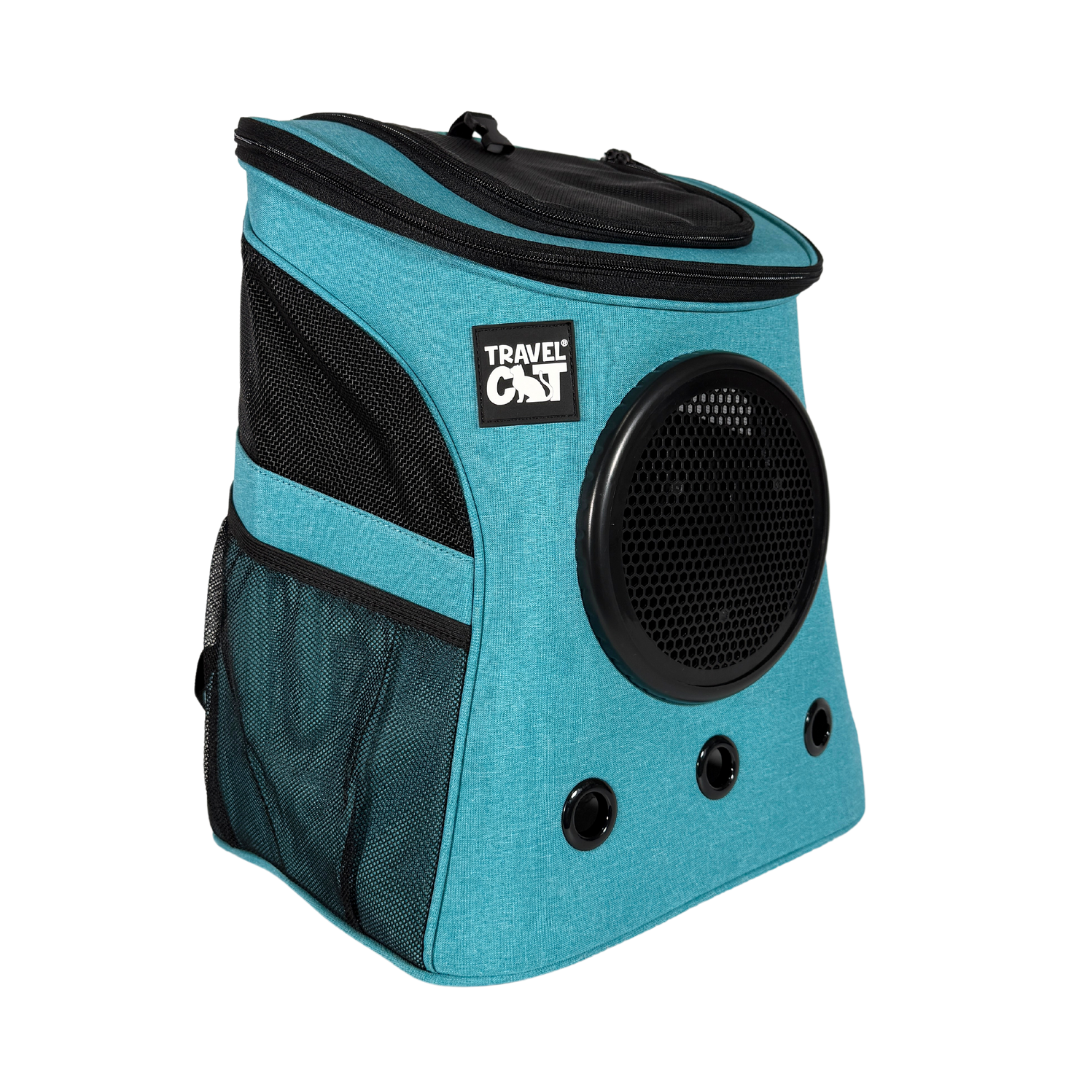 "The Fat Cat" Cat Backpack in Aqua - For Larger Cats