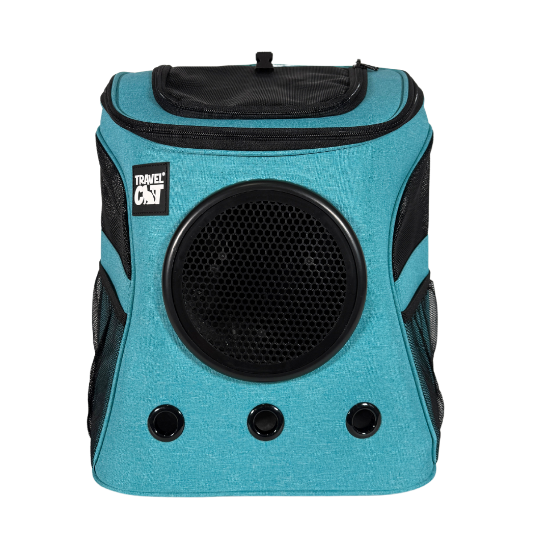 "The Fat Cat" Cat Backpack in Aqua - For Larger Cats