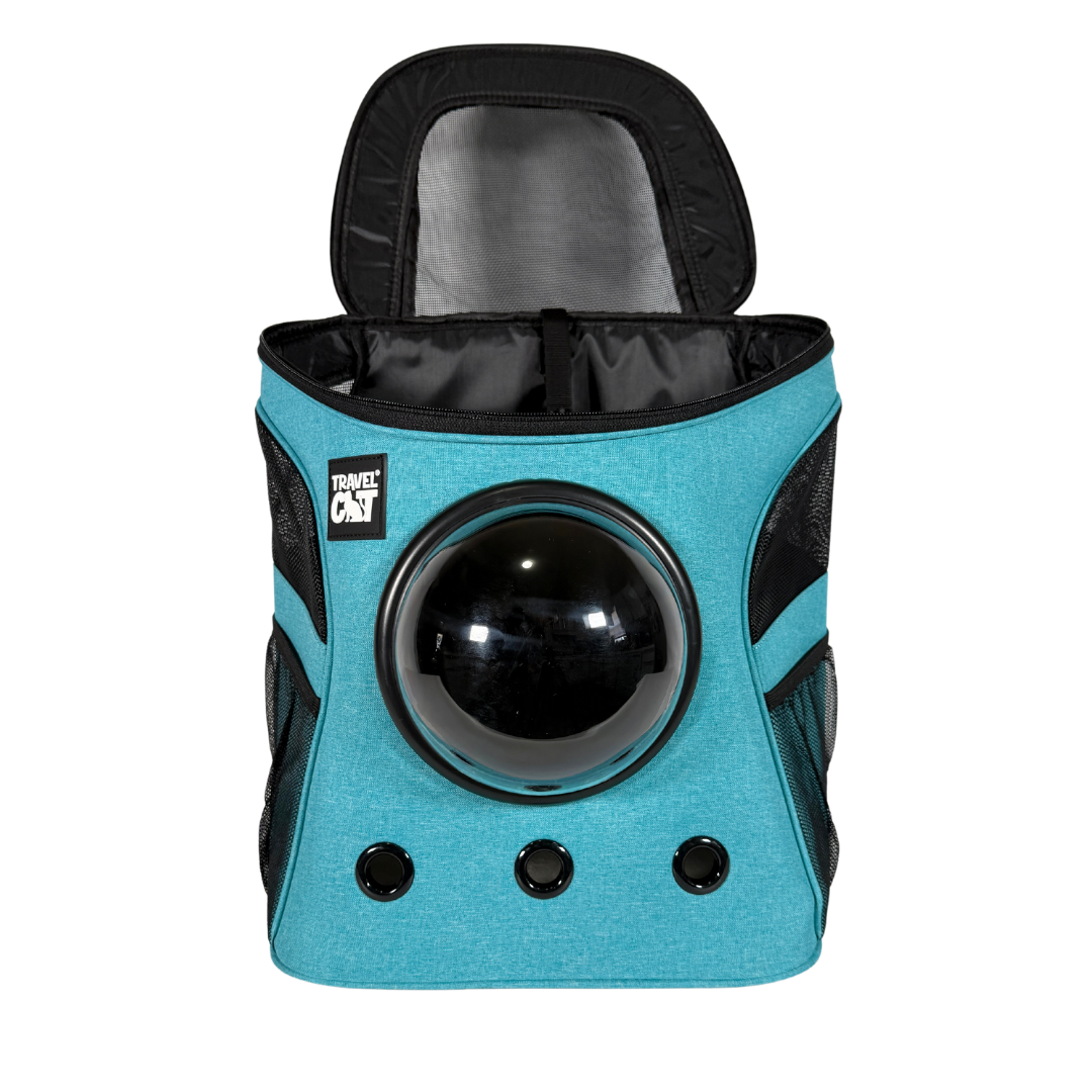 "The Fat Cat" Cat Backpack in Aqua - For Larger Cats