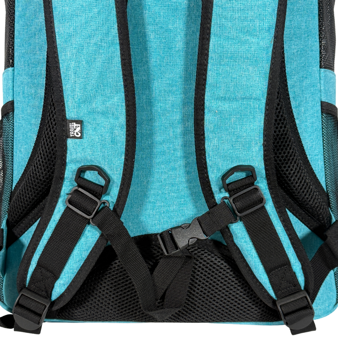 "The Fat Cat" Cat Backpack in Aqua - For Larger Cats