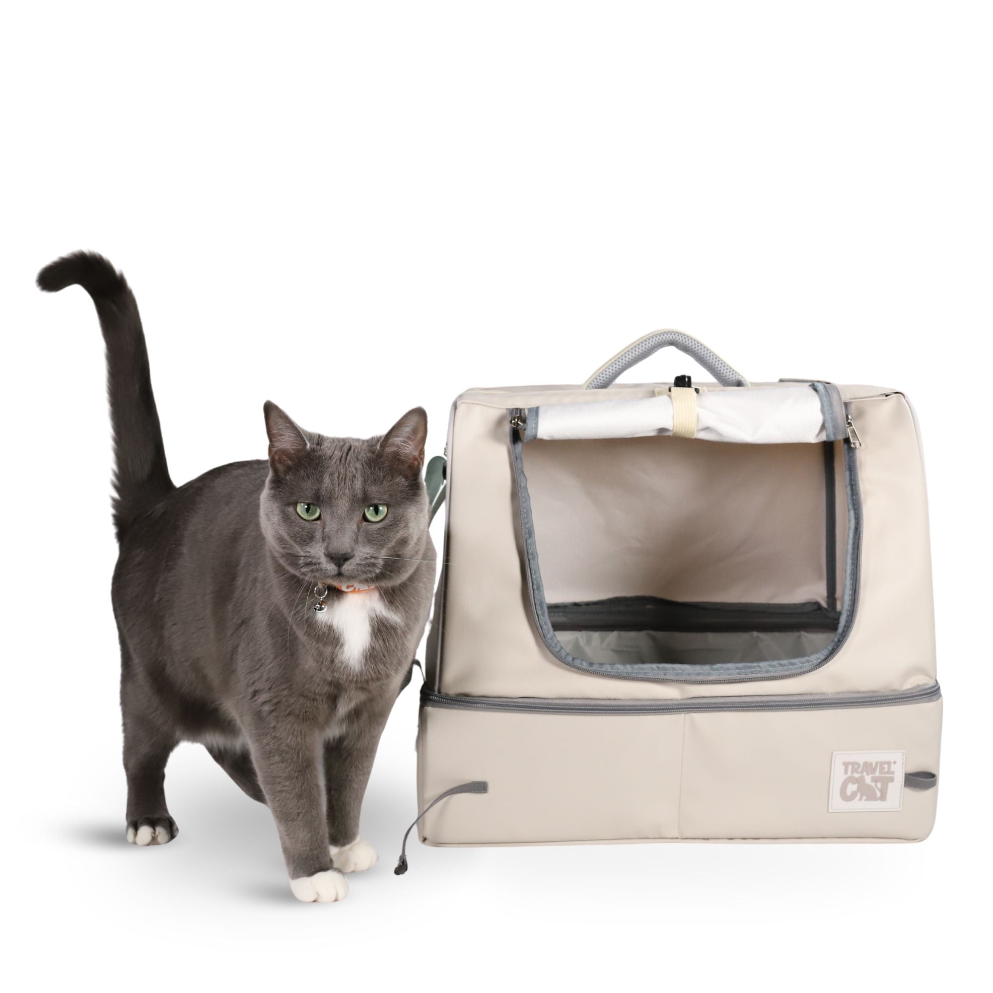 "The Porta-Pawty+" Covered Travel Litter Box - Portable Bathroom for Cats