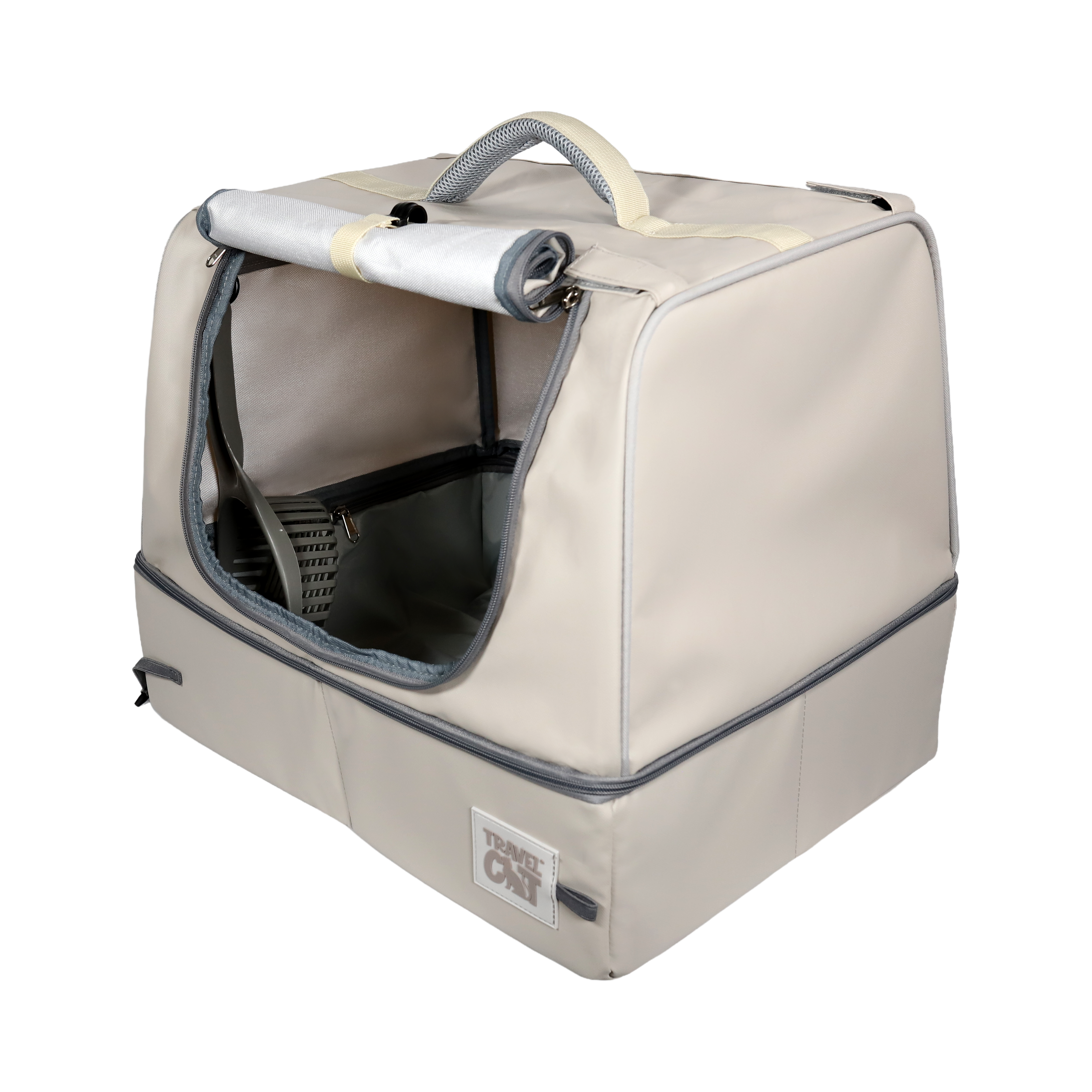 "The Porta-Pawty+" Covered Travel Litter Box - Portable Bathroom for Cats