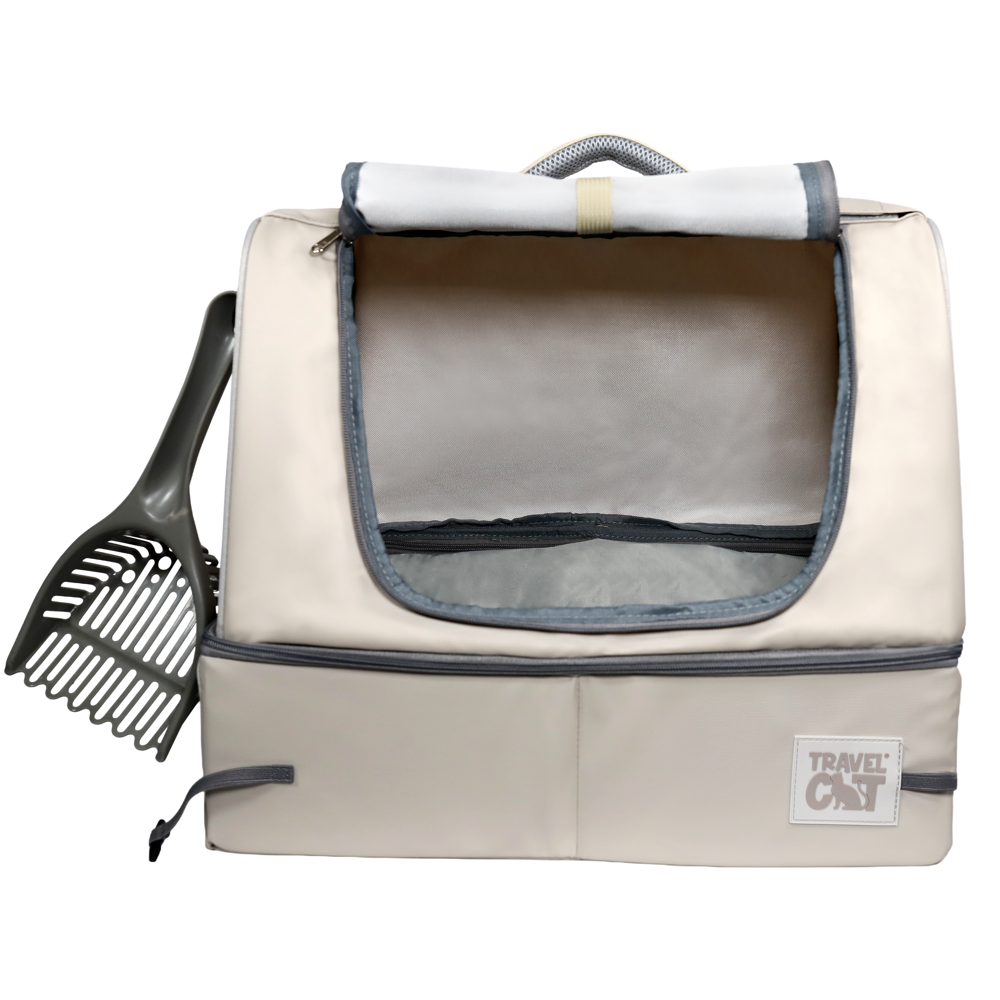 "The Porta-Pawty+" Covered Travel Litter Box - Portable Bathroom for Cats