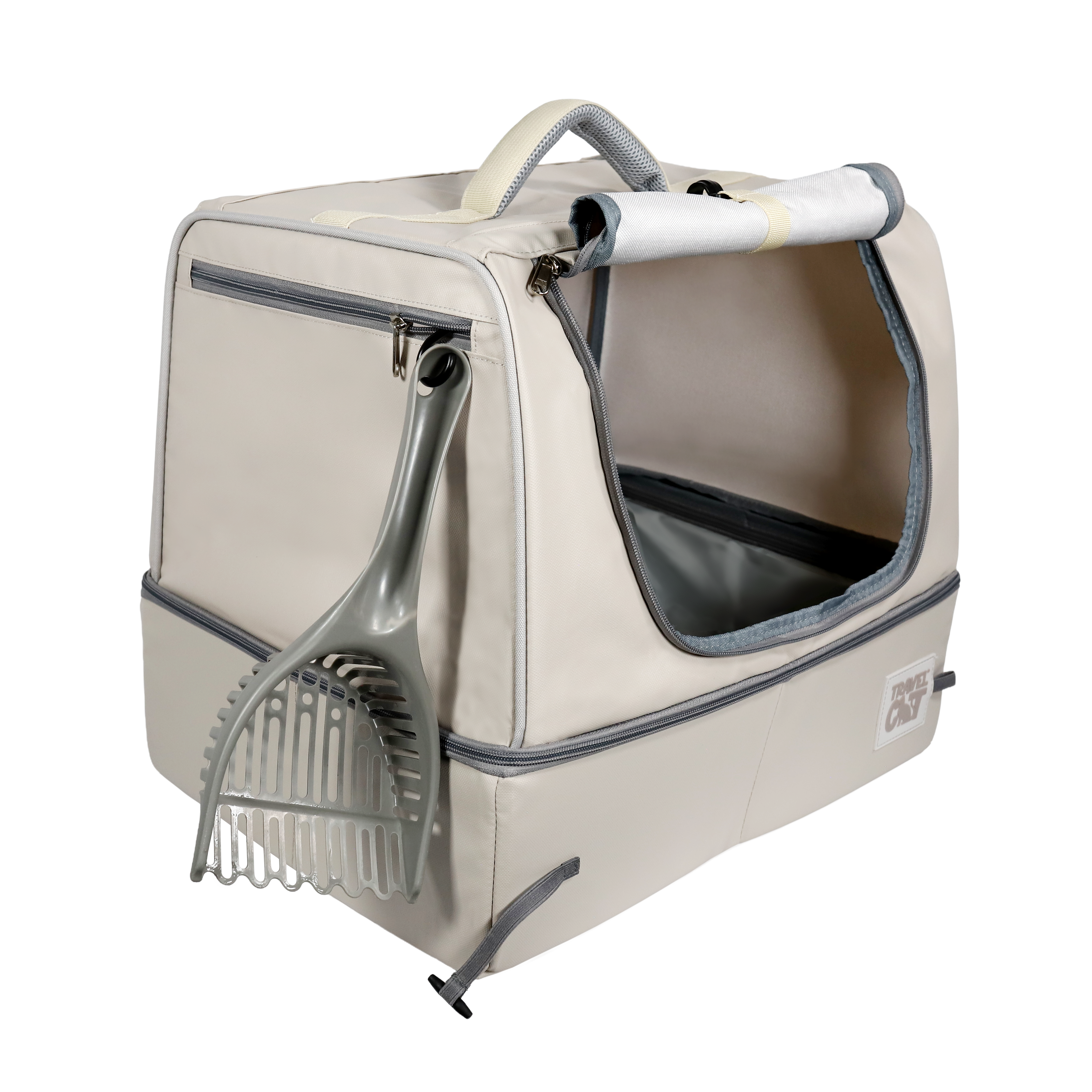 "The Porta-Pawty+" Covered Travel Litter Box - Portable Bathroom for Cats