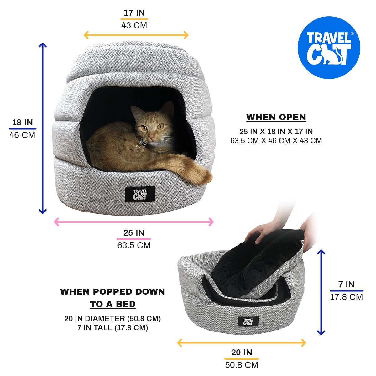 "The Meowbile Home" Convertible Cat Bed & Cave