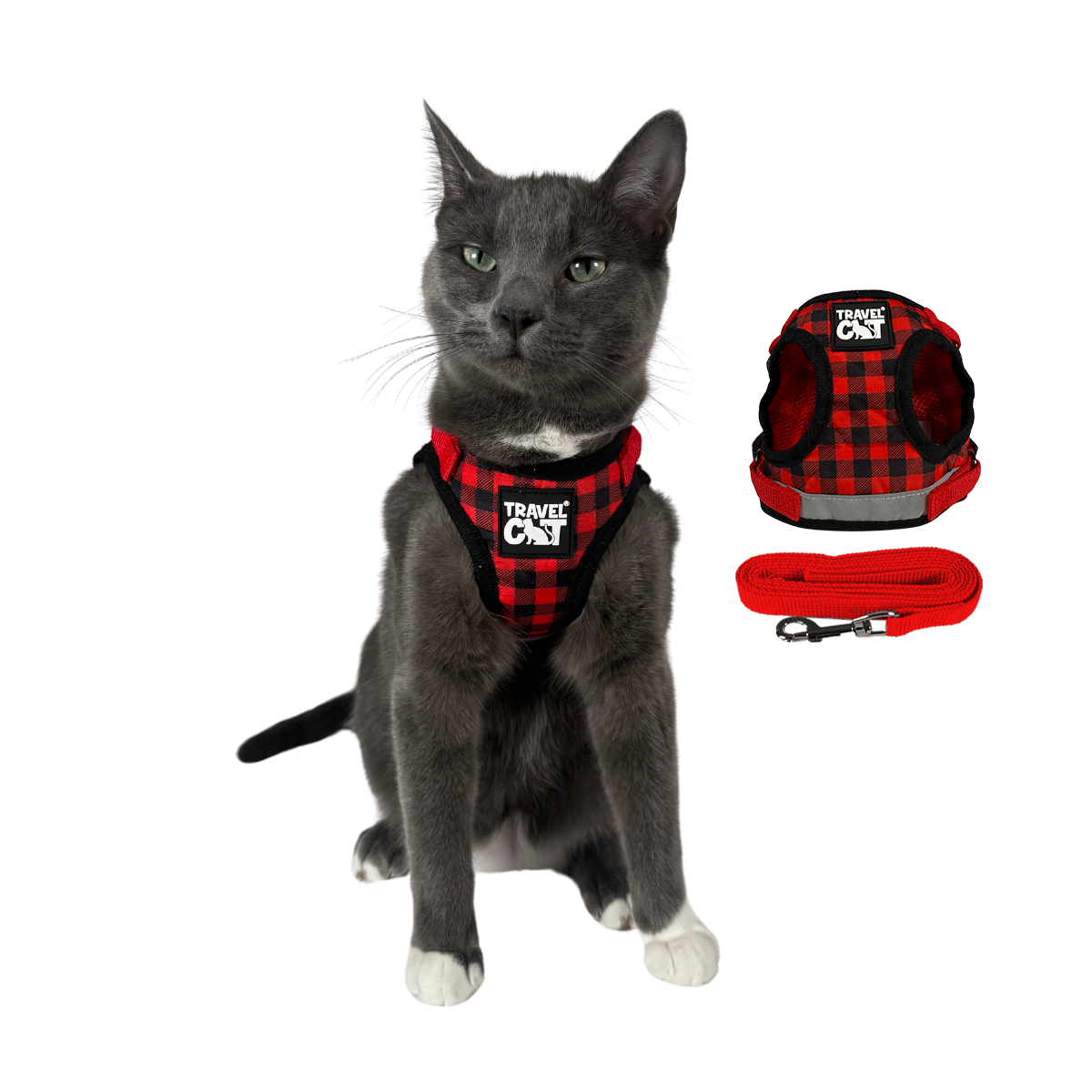 "The Pawsitively Plaid" Limited Edition Buffalo Plaid Cat Harness