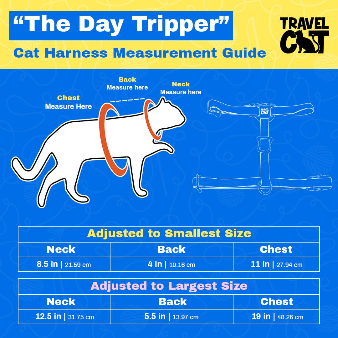 "The Day Tripper" Perfect Adjustable H-Style Cat Harness & Bungee Leash Set - Watercolors