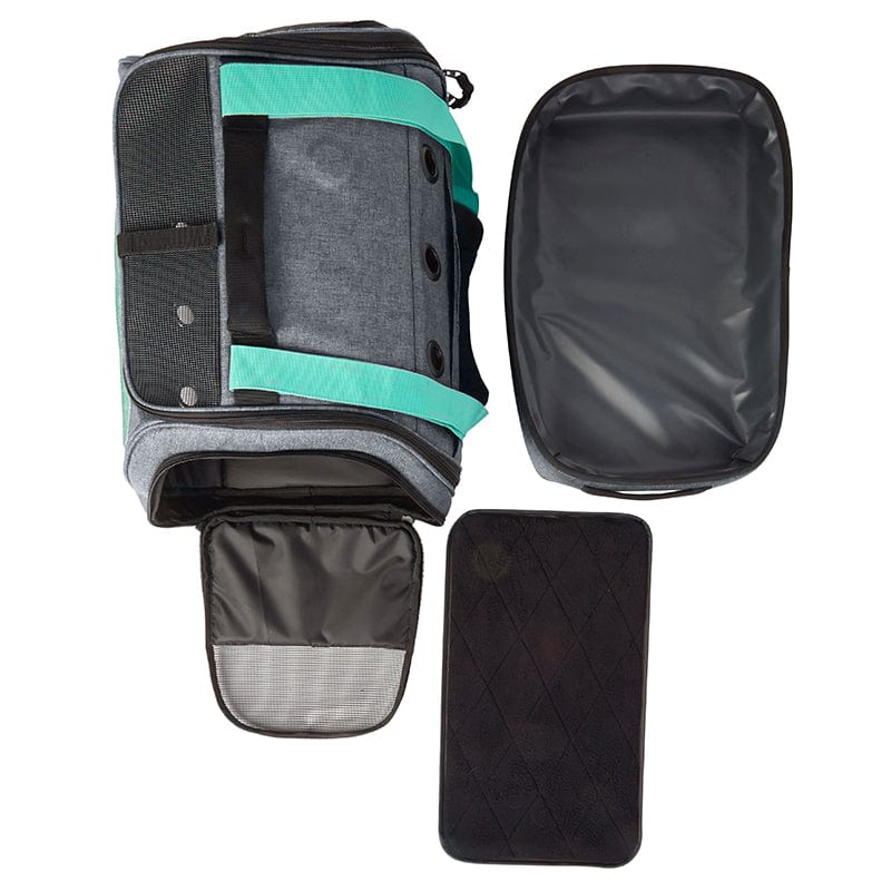 "The Transpurrter" Ultimate Calming Convertible Cat Carrier in Heather Grey and Teal